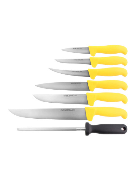 Pradel Excellence Set 6 slakterkniver + 1 slipestål