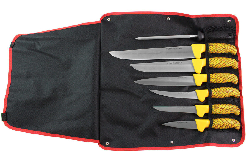 Pradel Excellence Set 6 slakterkniver + 1 slipestål