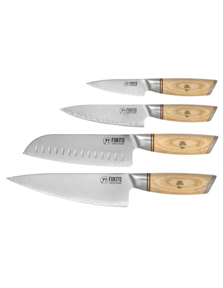 Set med 4 köksknivar Fukito Pakka San Mai