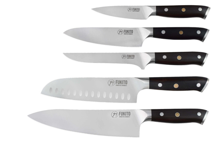Set di 5 coltelli da cucina Fukito Ebony X50