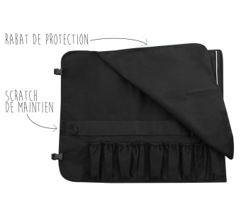 Estuche vacío Wusaki para 9 cuchillos y utensilios + 2 bolsillos de almacenamiento 2