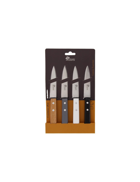 Set of 4 Pradel Excellence paring knives, classic color