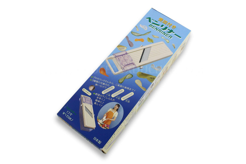 Benriner professionele Japanse keukenmandoline 3 messen 6,5cm + drukker en kom