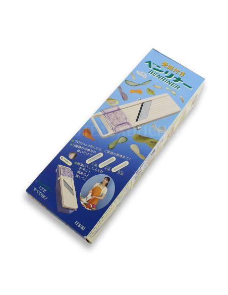 Benriner ammattimainen japanilainen keittiömandoliini 3 terää 6.5cm + työntöaisa ja kulho