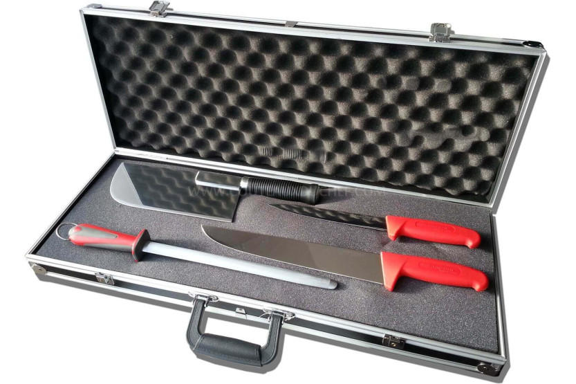 Set of 7 professional BARGOIN knives for Butchers