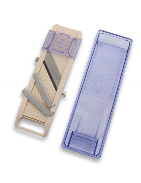Benriner professionell japansk köksmandolin 3 blad 6,5 cm + påtryckare och skål