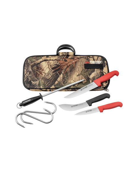 Fischer hunting case 6 knives and accessories