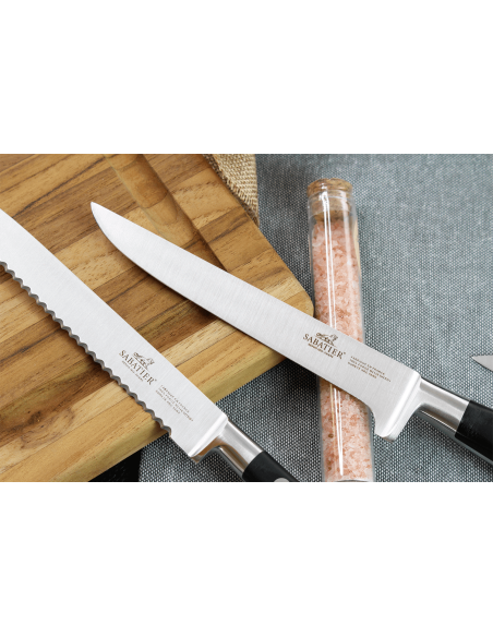 Sabatier Ideal Estojo 100% forjado em aço inoxidável 7 facas francesas + 1 garfo + 1 pistola