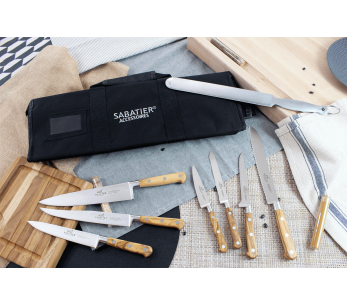 Sabatier Provençao kokkeveske 7 franskproduserte kniver + 1 pistol 2