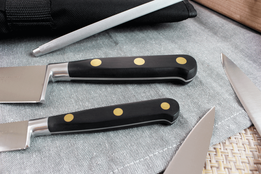 Kochkoffer Sabatier Chef 6 Messer französische Herstellung + 1 Gabel + 1 Wetzstahl