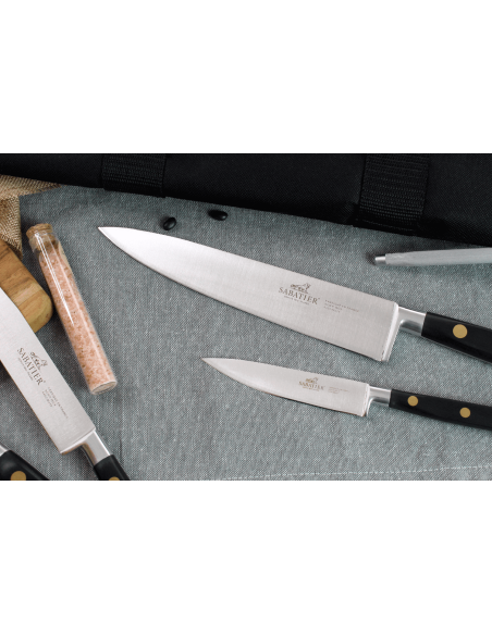Kochkoffer Sabatier Chef 6 Messer französische Herstellung + 1 Gabel + 1 Wetzstahl