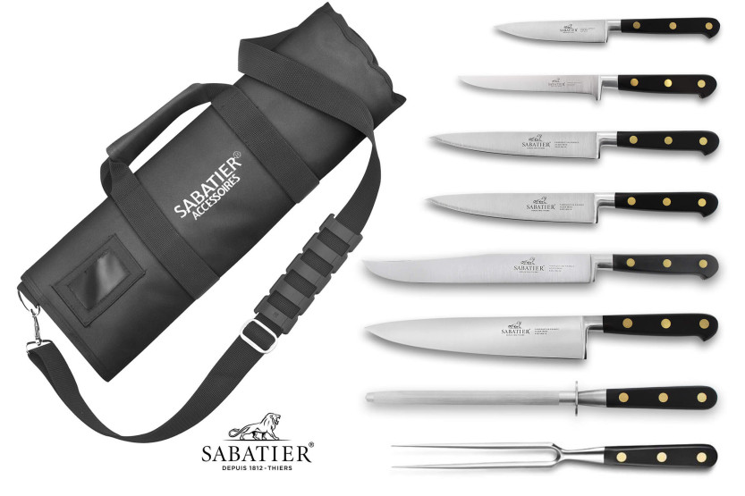 Kochkoffer Sabatier Chef 6 Messer französische Herstellung + 1 Gabel + 1 Wetzstahl
