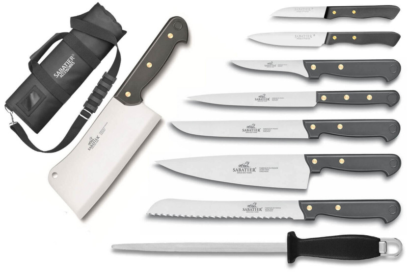 Estojo Sabatier Cuisine d'aujourd'hui 8 facas de fabrico francês + 1 pistola