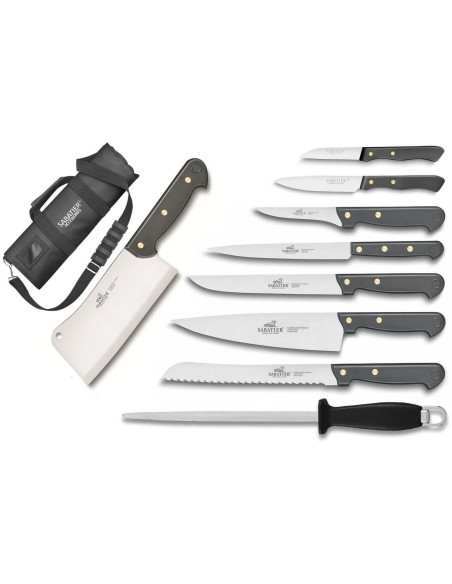 Sabatier-Koffer Cuisine d'aujourd'hui 8 Messer aus französischer Herstellung + 1 Wetzstahl