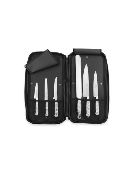Estuche de cocina Sabatier Toque Blanche 5 cuchillos fabricados en Francia + 1 chaira