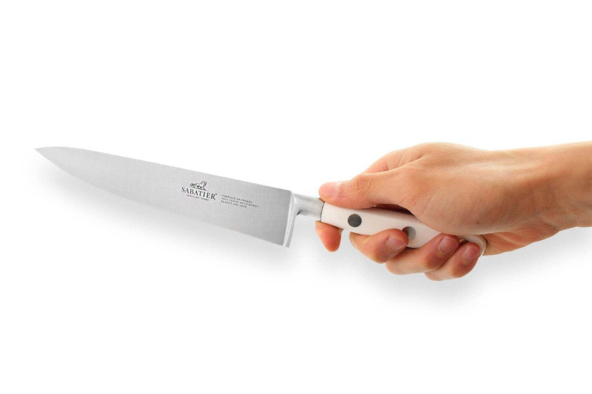 Estuche de cocina Sabatier Toque Blanche 5 cuchillos fabricados en Francia + 1 chaira