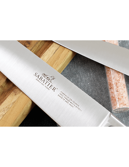Estuche de cocina Sabatier Toque Blanche 5 cuchillos fabricados en Francia + 1 chaira