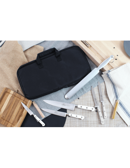 Valigetta da cucina Sabatier Toque Blanche 5 coltelli made in France + 1 acciaio per affilatura