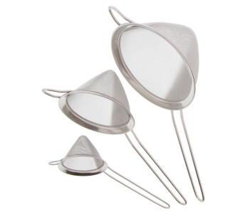 Conjunto de 3 coadores em aço inoxidável Pradel Excellence com um diâmetro de 8-12-16 cm