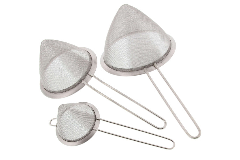 Conjunto de 3 coadores em aço inoxidável Pradel Excellence com um diâmetro de 8-12-16 cm
