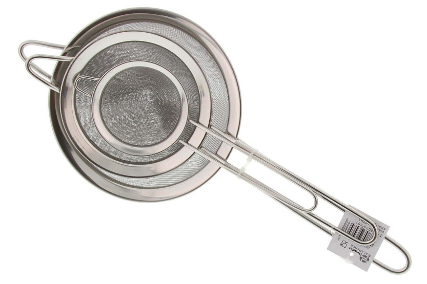 Sett med 3 Pradel Excellence siler i rustfritt stål med diameter 8-12-16 cm