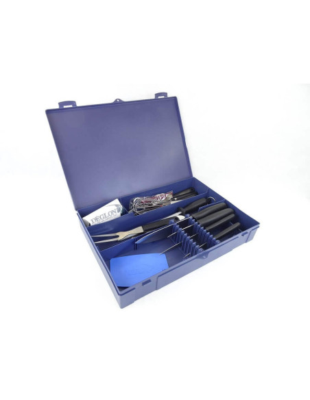 Urban Case DEGLON blue kitchen case with 30 knives and accessories
