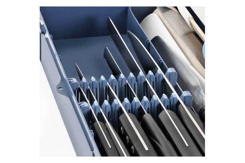 Urban Case DEGLON custodia da cucina blu con 30 coltelli e accessori