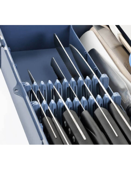 Urban Case DEGLON custodia da cucina blu con 30 coltelli e accessori