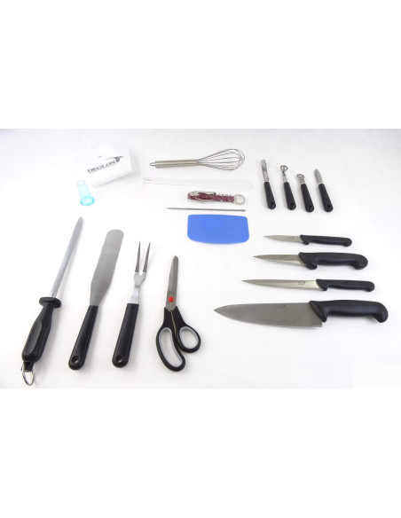 Mala de cozinha Urban Case DEGLON azul com 30 facas e acessórios