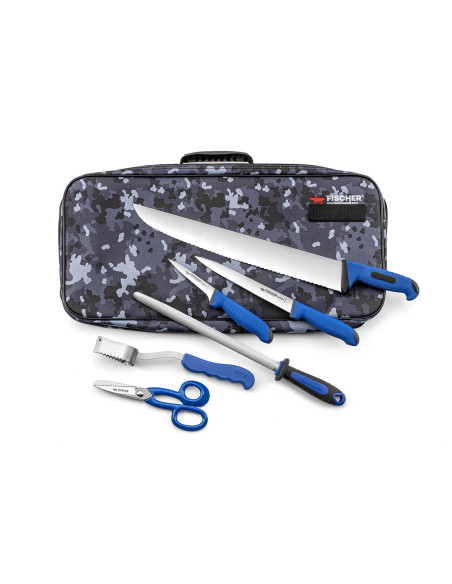 Fischer Fischhändlerkoffer 6 Messer und Zubehör