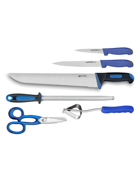 Fischer fiskehandlerkoffert med 6 kniver og tilbehør