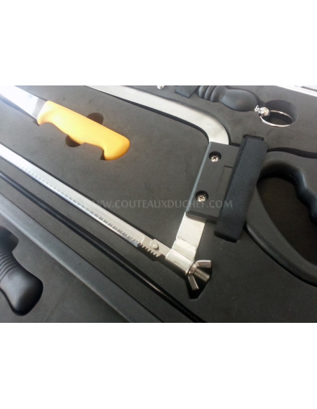 Au Nain jaune Estuche de carnicero de 8 cuchillos con accesorios