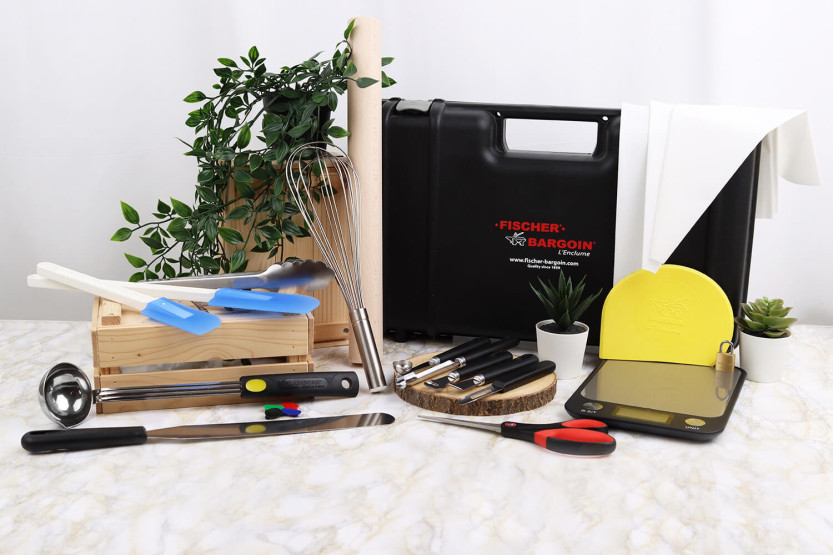 Valigetta da cucina Fischer Bargoin speciale CAP/BEP con 18 utensili + lucchetto e bilancia