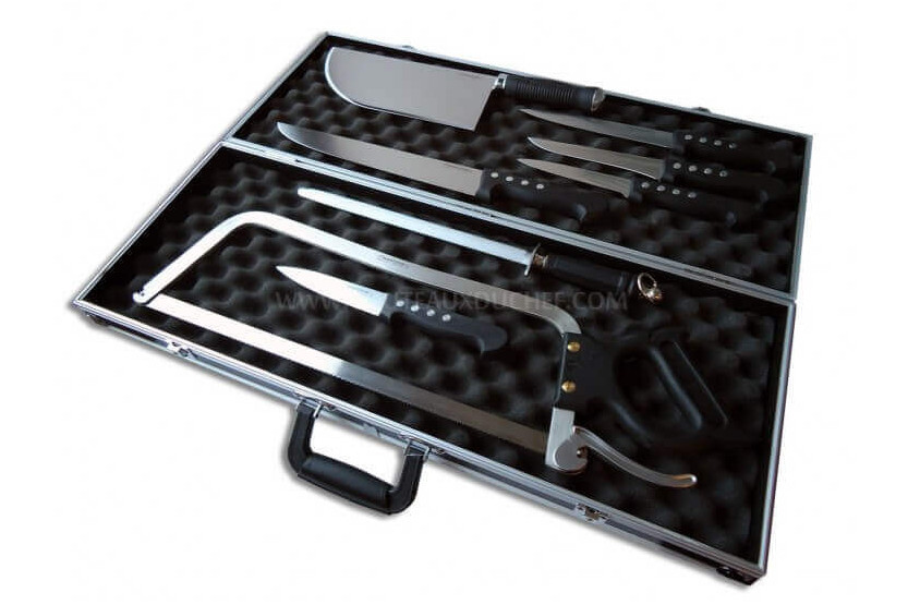 Koffer mit 8 professionellen Metzgermessern BARGOIN Griff ABS