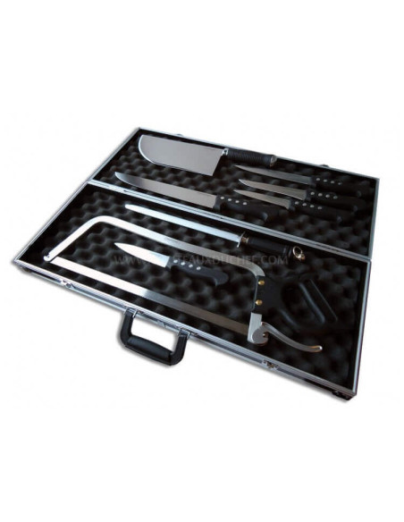 Koffer mit 8 professionellen Metzgermessern BARGOIN Griff ABS