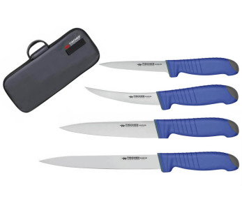 Maletín de carnicero con 4 cuchillos FISCHER SWE-STEEL de acero Sandvik