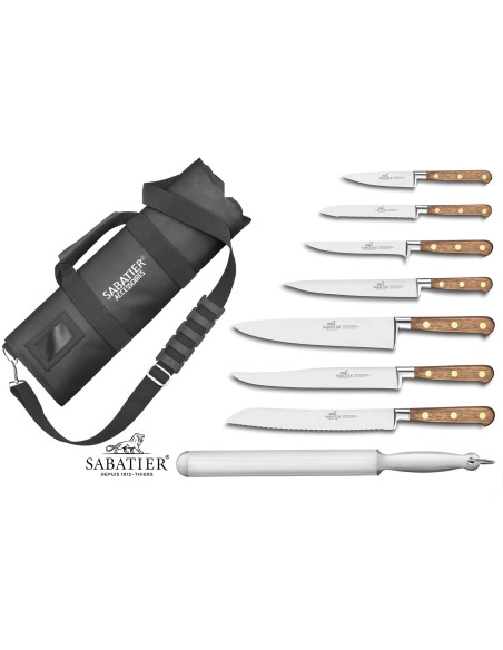 Cooking case Sabatier Perigord 7 knives French production + 1 sharpening steel