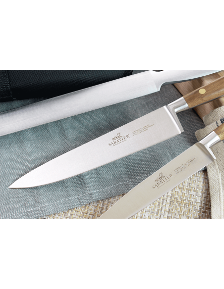 Cooking case Sabatier Perigord 7 knives French production + 1 sharpening steel