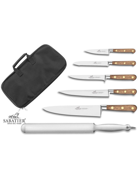 Kochkoffer Sabatier Périgord 5 Messer französische Herstellung + 1 Wetzstahl