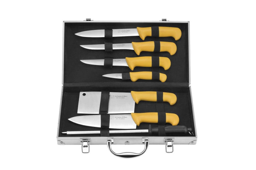 Valigetta ECO Albert de Thiers 6 coltelli da cucina + 1 acciaio per affilare