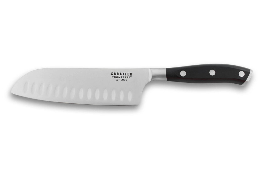 Sabatier Trompette Vulcano 17cm 3 klinknagels met granton rand santoku mes