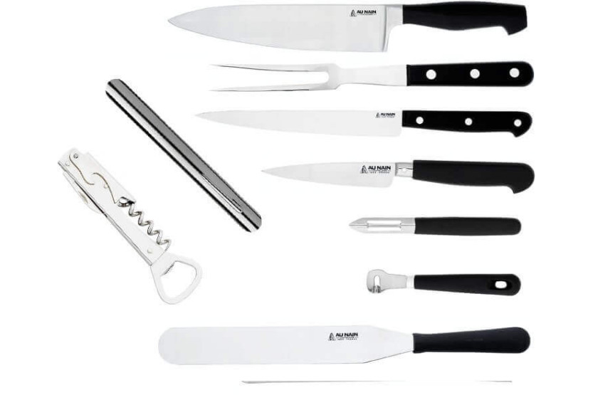 Lederköcher Au Nain 10 Messer und Zubehör
