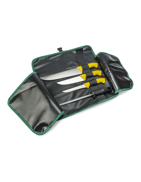 Professional butcher kit 3 knives + 1 rifle Sanelli Skin