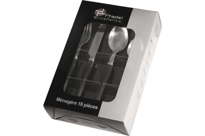 Ménagère 16 couverts Pradel Excellence Jakarta coloris noir