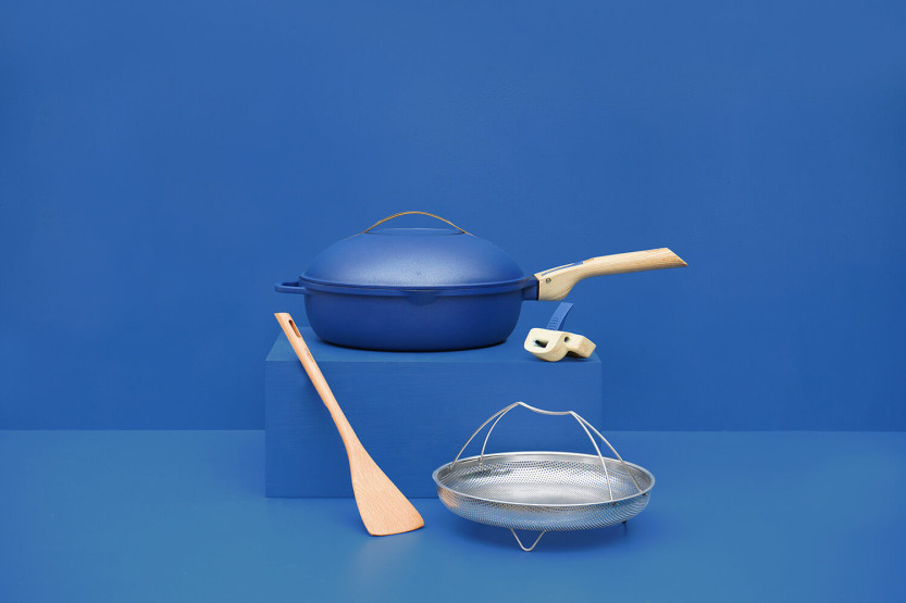 Sartén antiadherente Cookut La Fabuleuse 8 en 1 azul