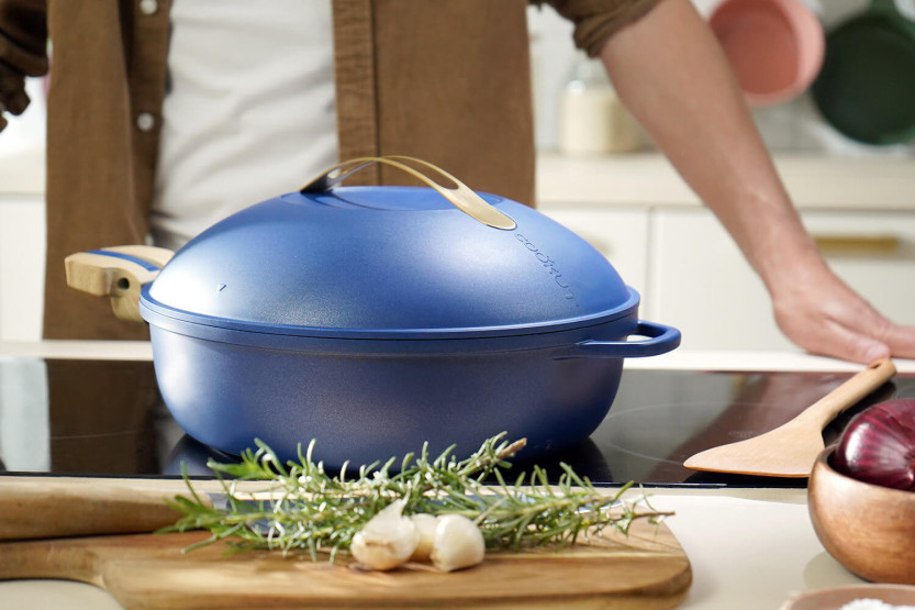 Cookut La Fabuleuse 8-in-1 koekenpan met antiaanbaklaag blauw