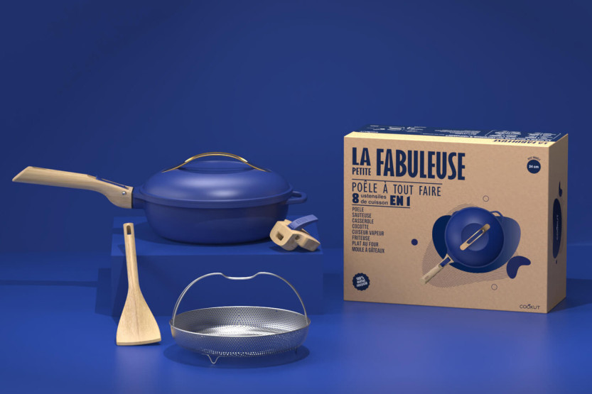 Cookut La Fabuleuse 8-in-1 Antihaftbeschichtete Pfanne blau