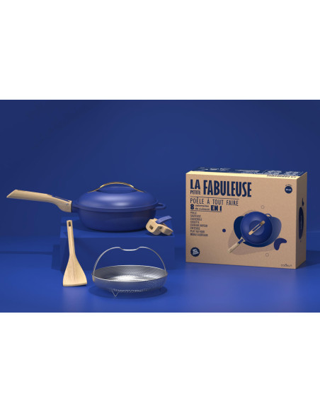 Sartén antiadherente Cookut La Fabuleuse 8 en 1 azul