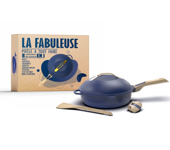 Cookut La Fabuleuse 8-in-1 koekenpan met antiaanbaklaag blauw 2