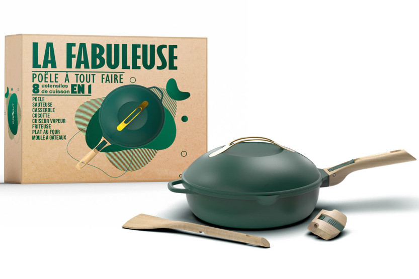 Cookut non-stick stekepanne La Fabuleuse 8-i-1 diameter 28 cm baldakin